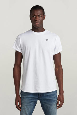 regular fit T-shirt van katoen wit