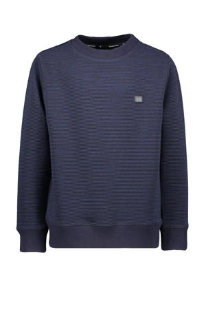 sweater met textuur donkerblauw