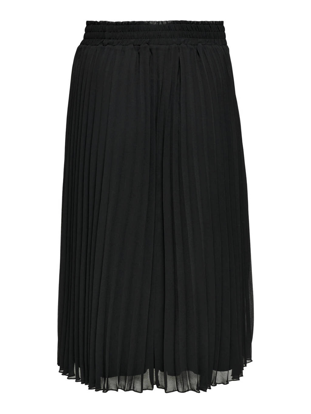 Zwarte dames ONLY CARMAKOMA semi-transparante rok voorzien van elastische tailleband