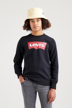 sweater Batwing met logo zwart