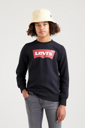 sweater Batwing met logo zwart