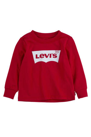 longsleeve Batwing met logo rood