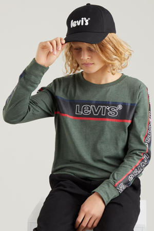 Levi's Kids longsleeve Graphic met contrastbies army groen