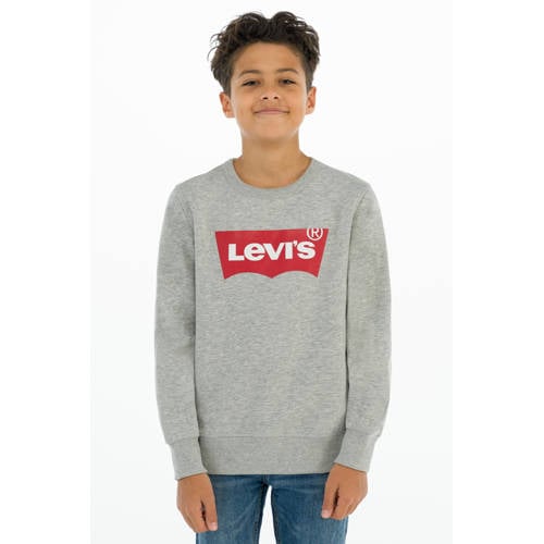 Levi's Kids sweater Batwing met logo grijs melange afbeelding