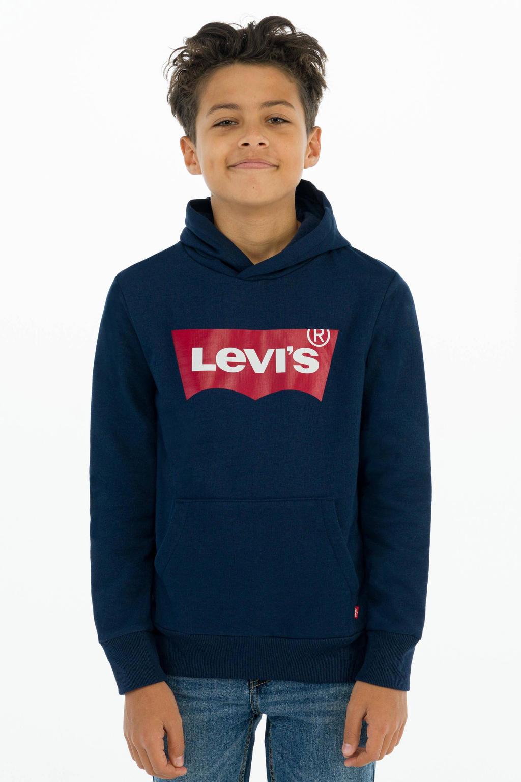 Levi's Kids hoodie Batwing Screenprint met logo donkerblauw