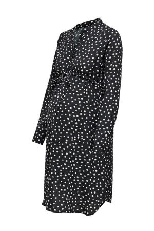 zwangerschapsjurk Cory met stippen zwart