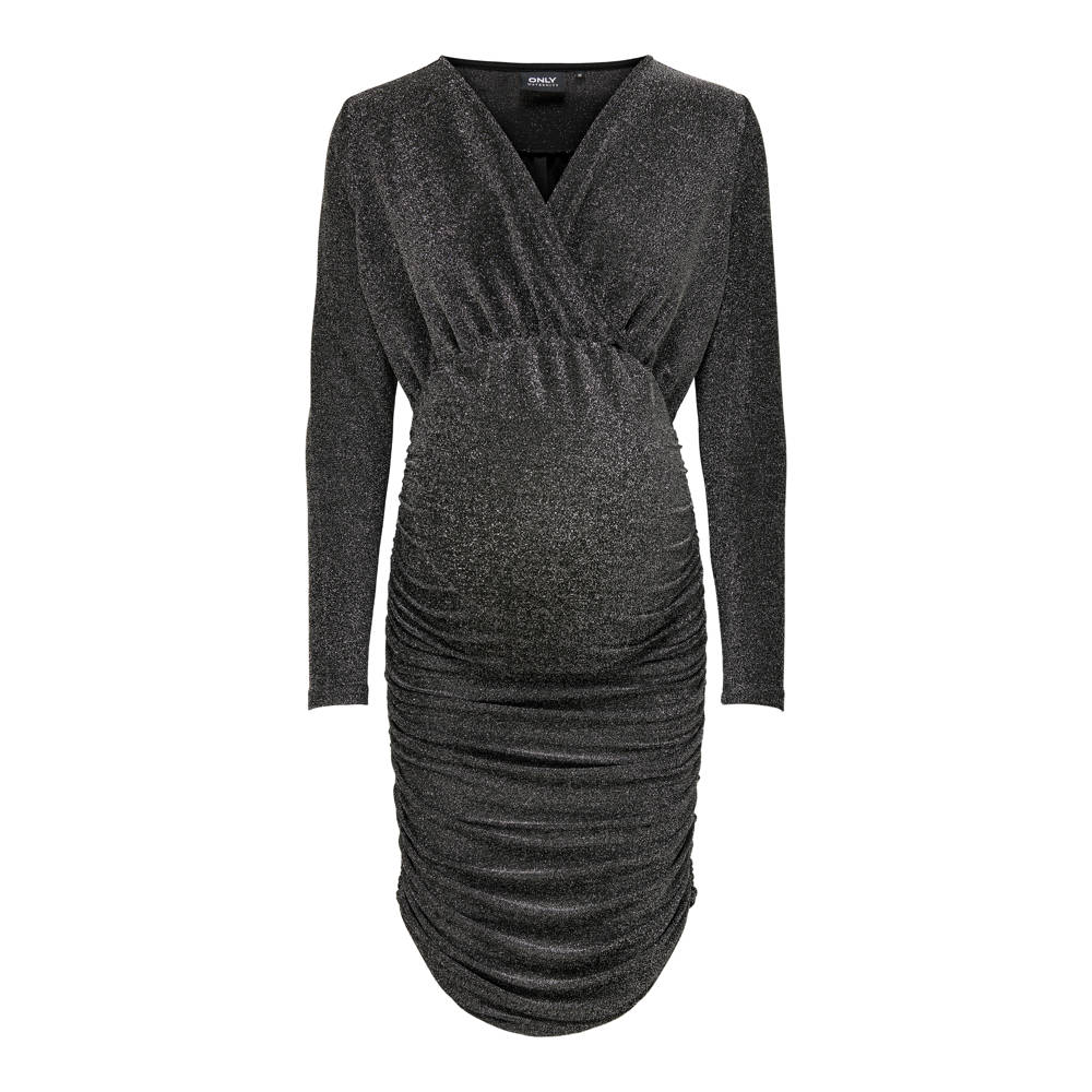 ONLY MATERNITY zwangerschapsjurk OLMDARLING met glitters zwart