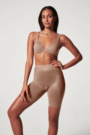 medium corrigerende Mid-Thigh short donkerbeige