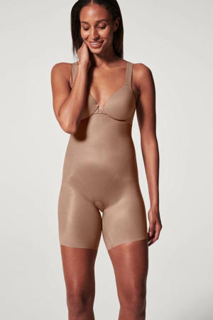 seamless medium corrigerende High-Waisted Mid-Thigh short donkerbeige