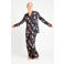Chelsea Peers satijnlook pyjama Giraffe met dierenprint donkerblauw/oranje