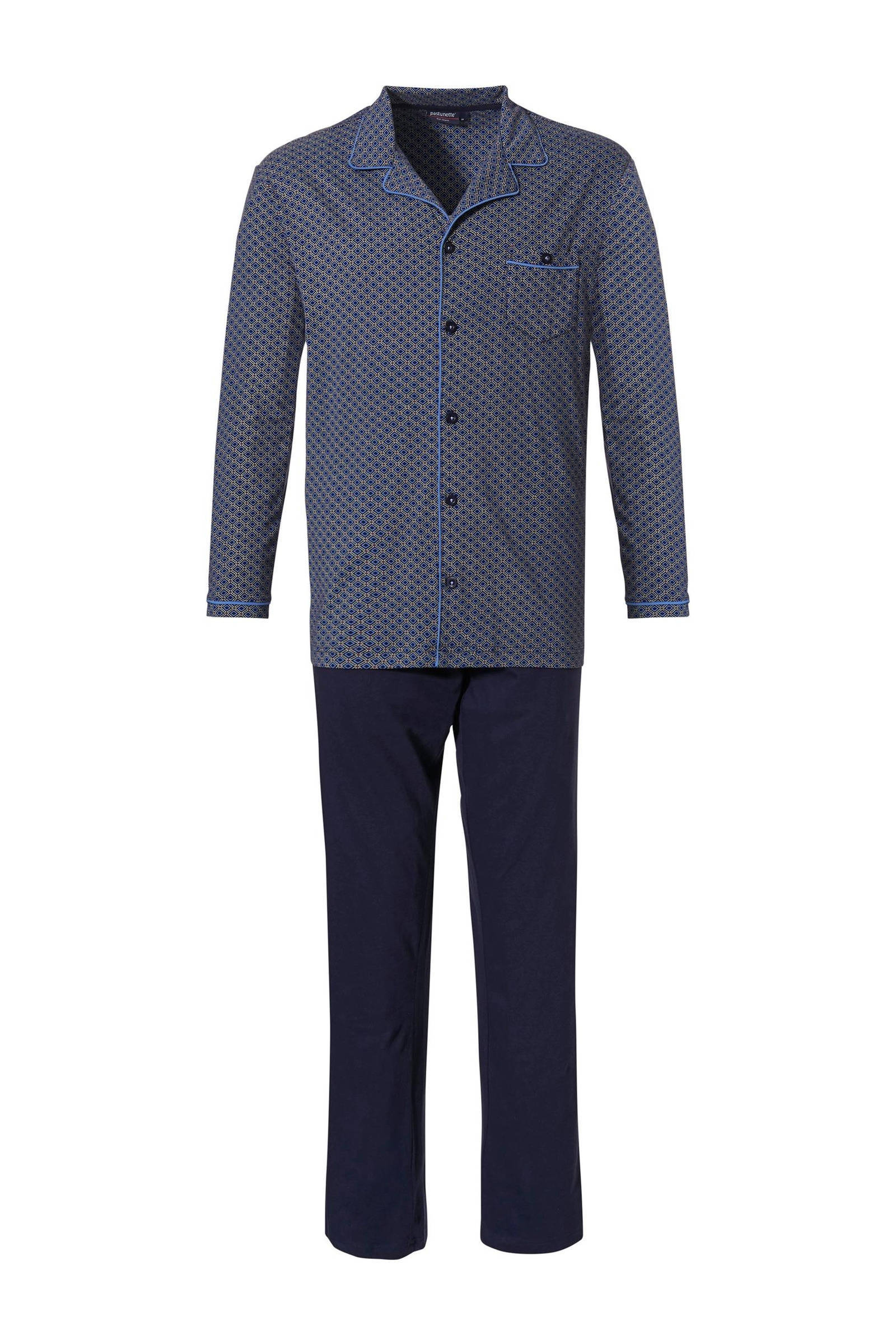 Pastunette Heren doorknoop pyjama 23212 600 6 Blauw XL/54 online kopen