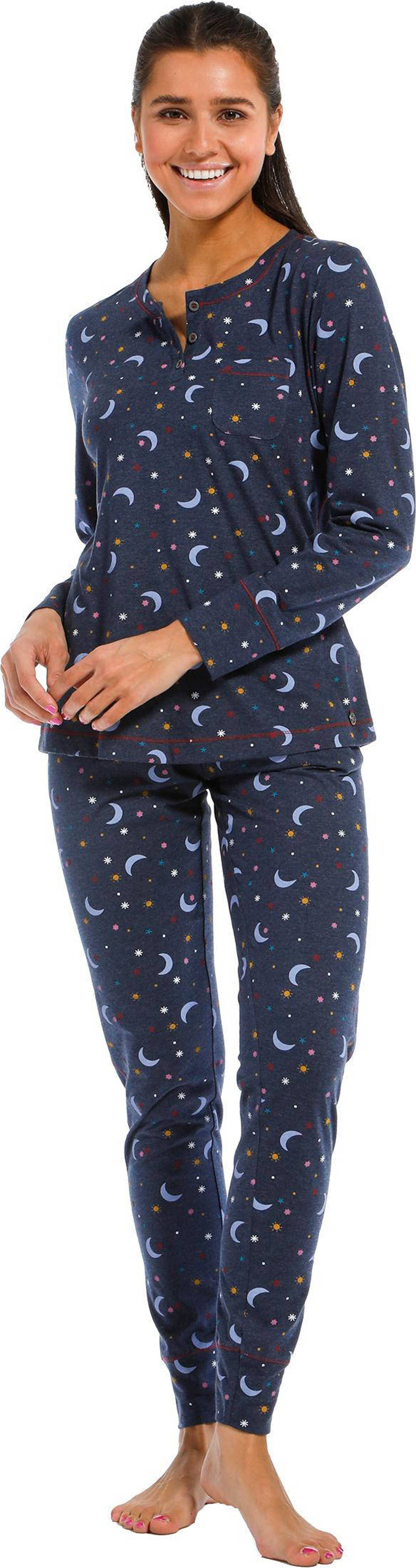 Rebelle pyjama met all over print donkerblauw, Donkerblauw