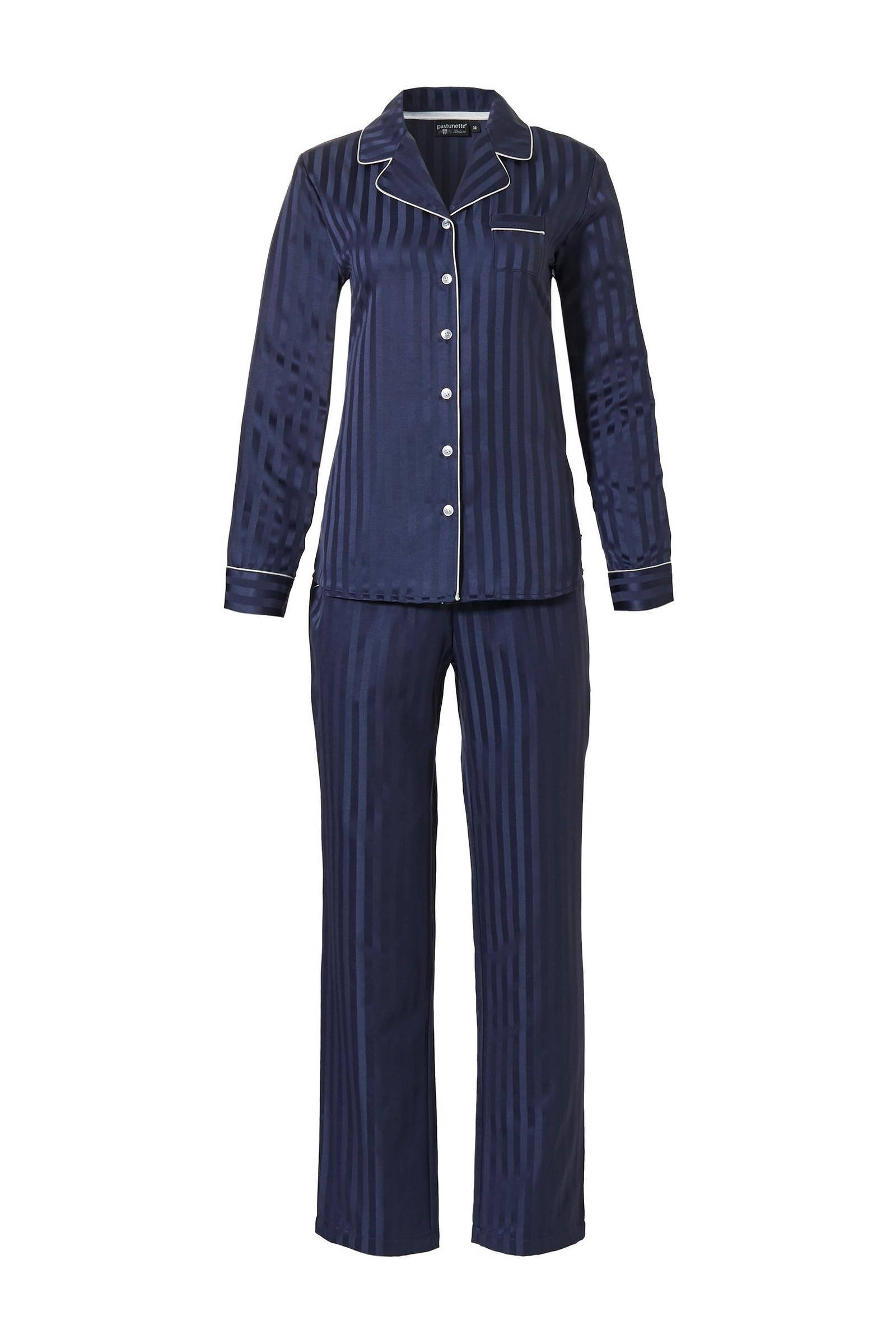 Pastunette Dames pyjama satijn De Luxe 25212 310 6 blauw Blauw 38 online kopen