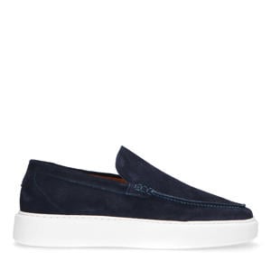   suède loafers donkerblauw