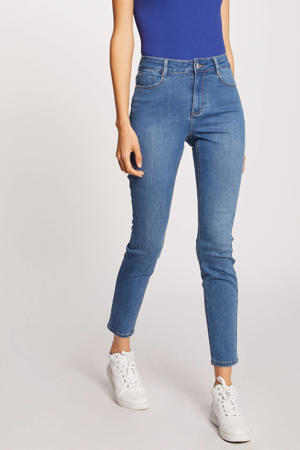 cropped high waist skinny jeans blue