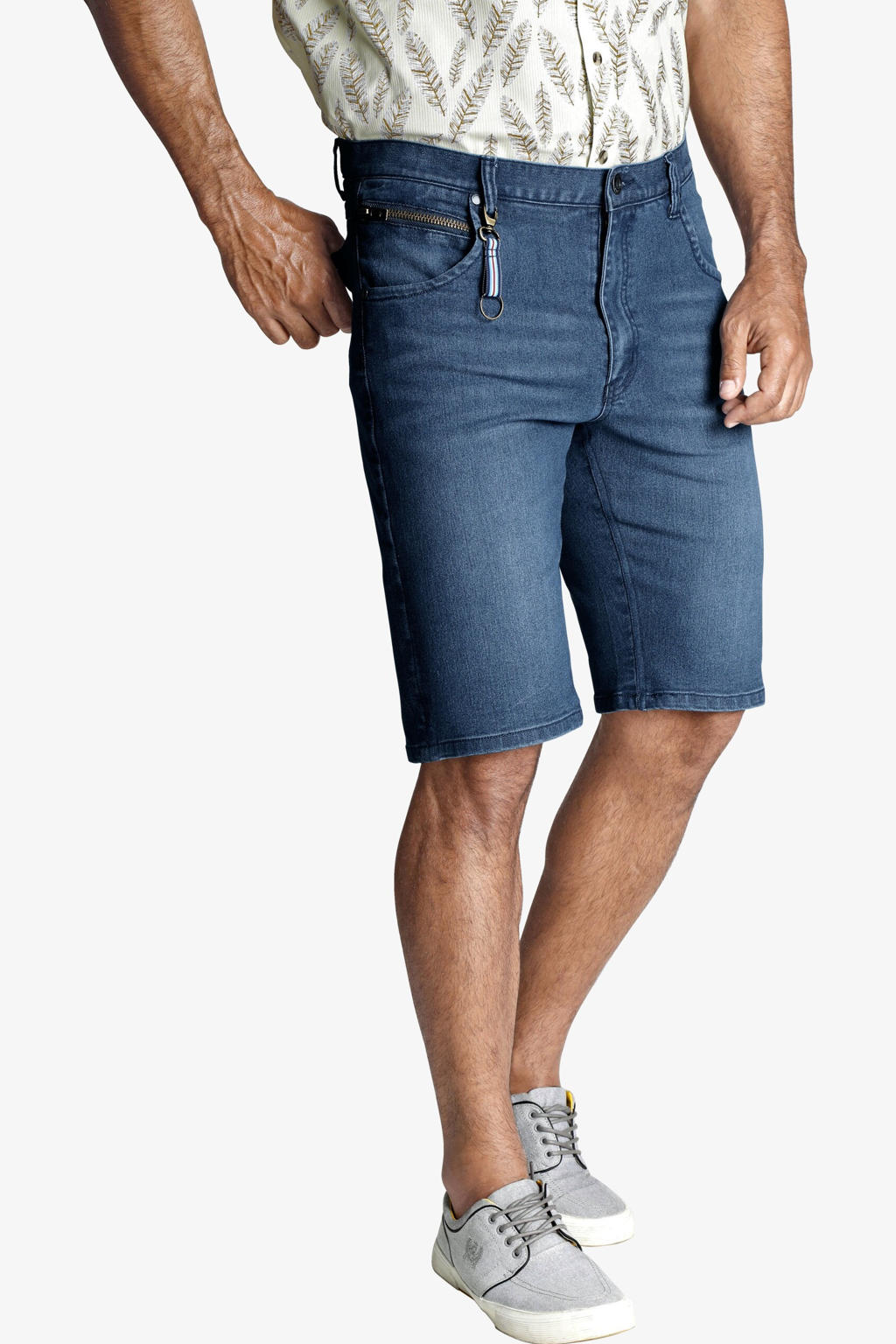Jan Vanderstorm regular fit denim short DITMANN Plus Size medium blue denim