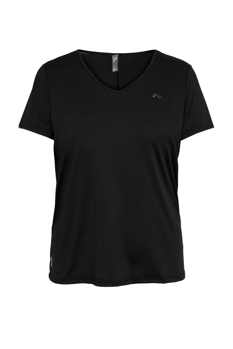 ONLY PLAY CURVY Plus Size sport Tshirt ONPNASHA zwart wehkamp