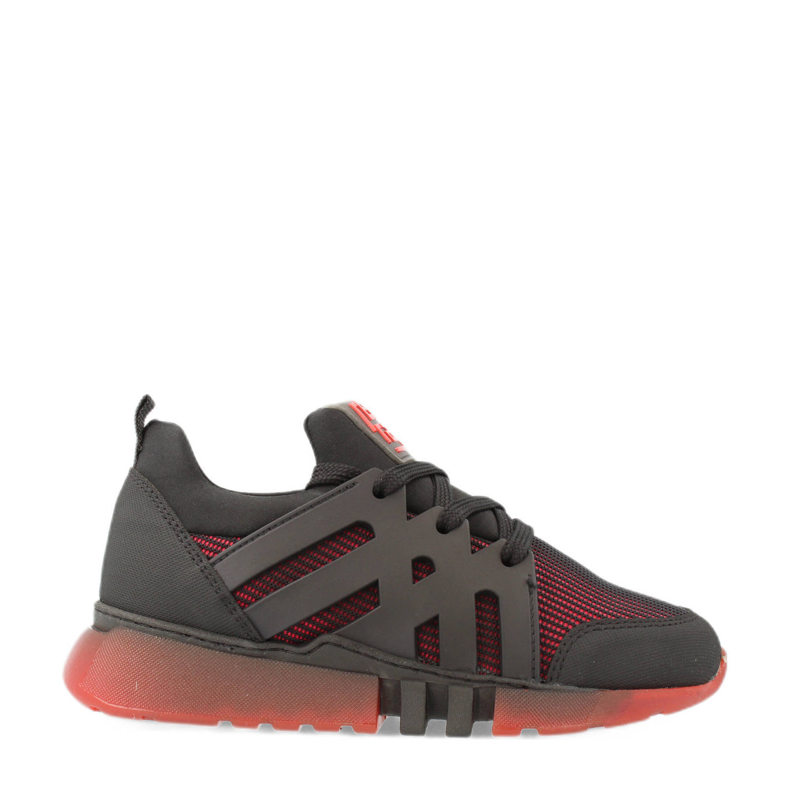Red Rag 13557 suède sneakers zwart/rood | wehkamp