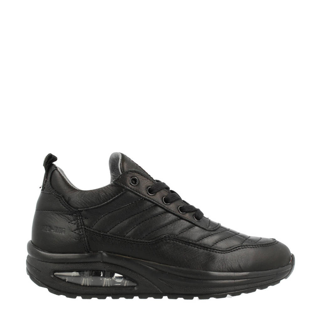 Zwarte jongens Red Rag 13545 leren sneakers met veters
