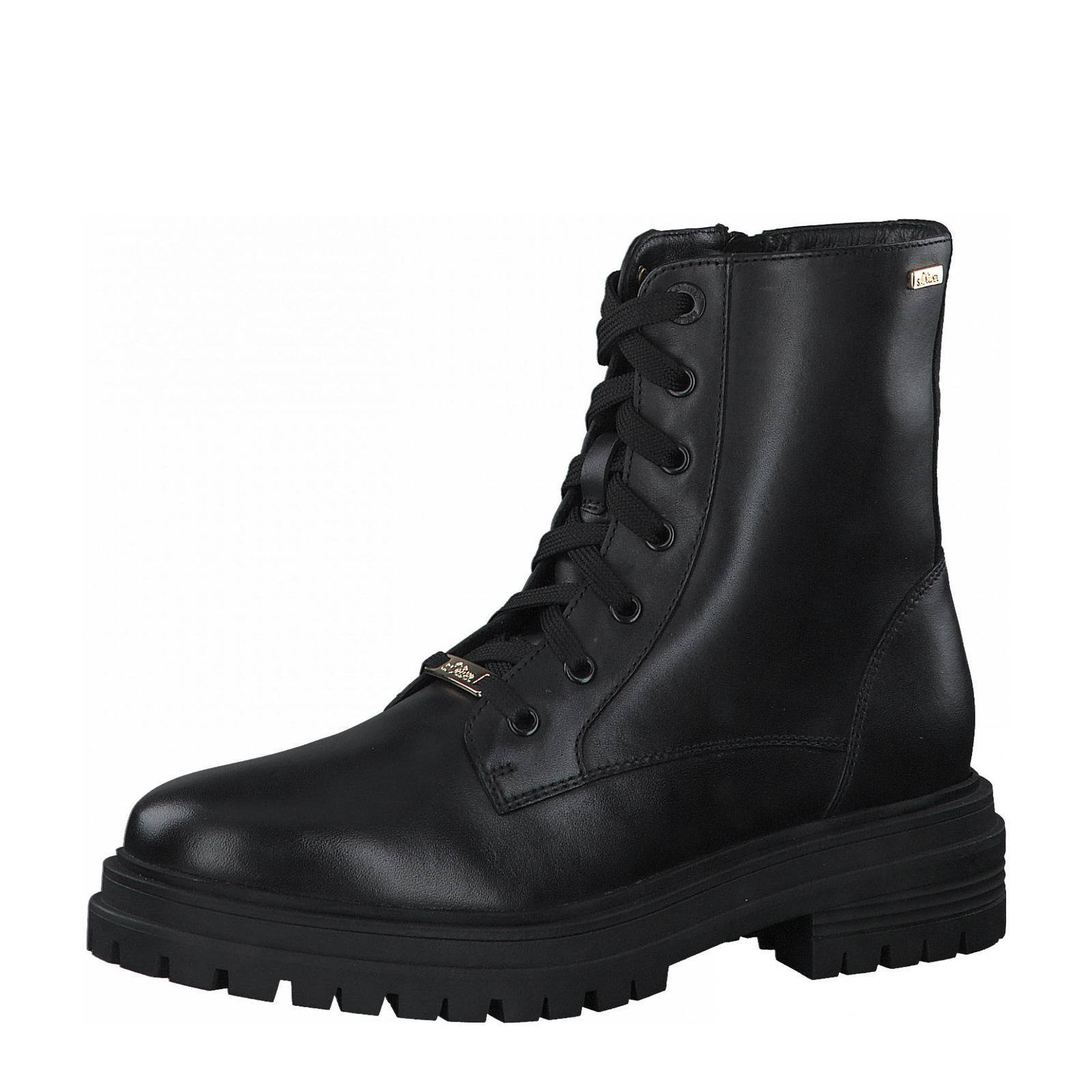 s.Oliver leren veterboots zwart | wehkamp
