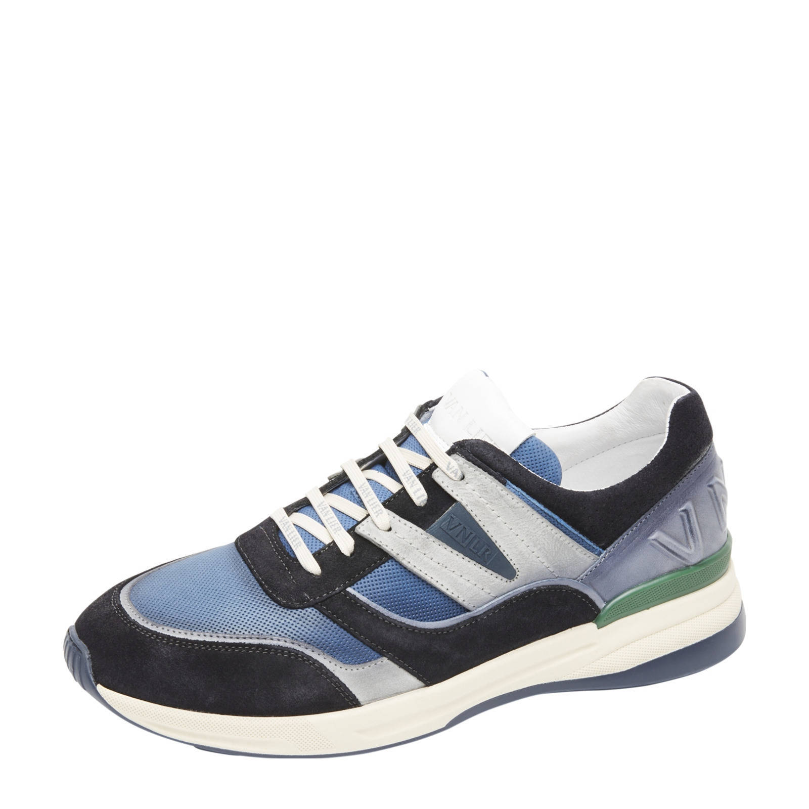 Van Lier Ferro leren sneakers blauw/multi | wehkamp