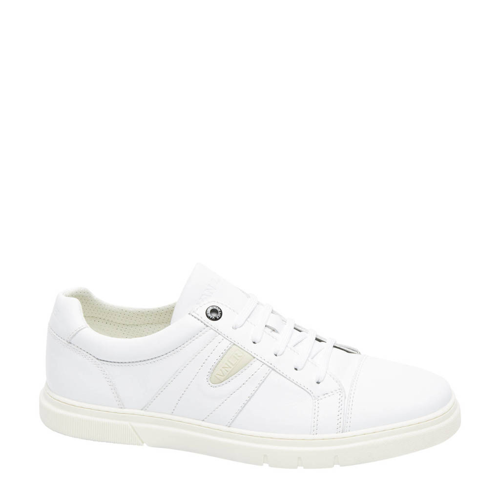 Witte heren Van Lier Torino leren sneakers met veters