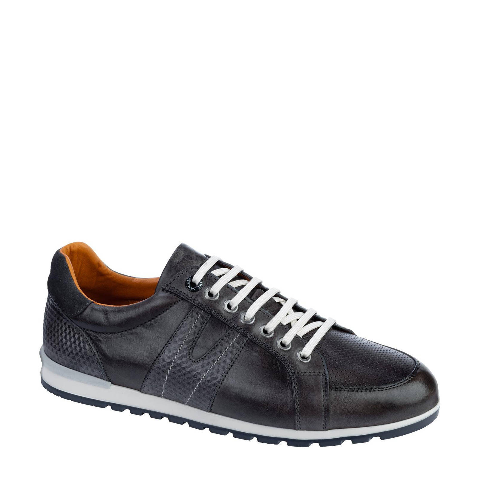 Van Lier Anzano leren sneakers grijs | wehkamp