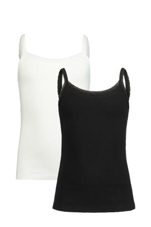 singlet Bella - set van 2 zwart/wit