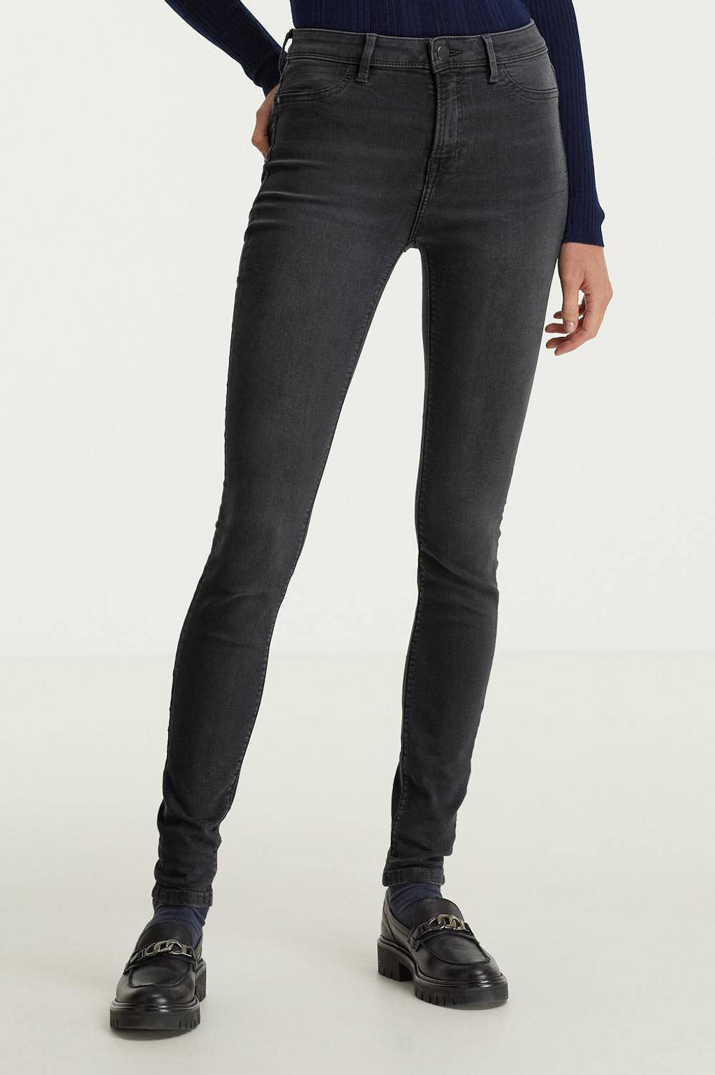 edc Women skinny jeans met biologisch katoen grijs