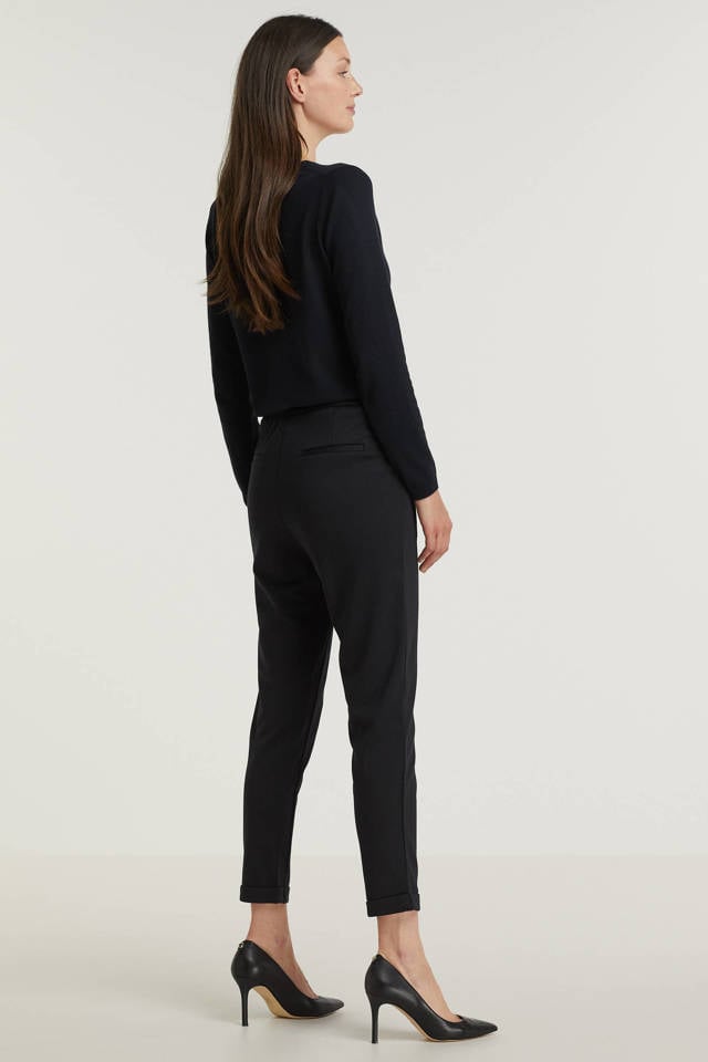 Esprit Wide leg stoffen broek met vaste persplooien in zwart online kopen | P&C