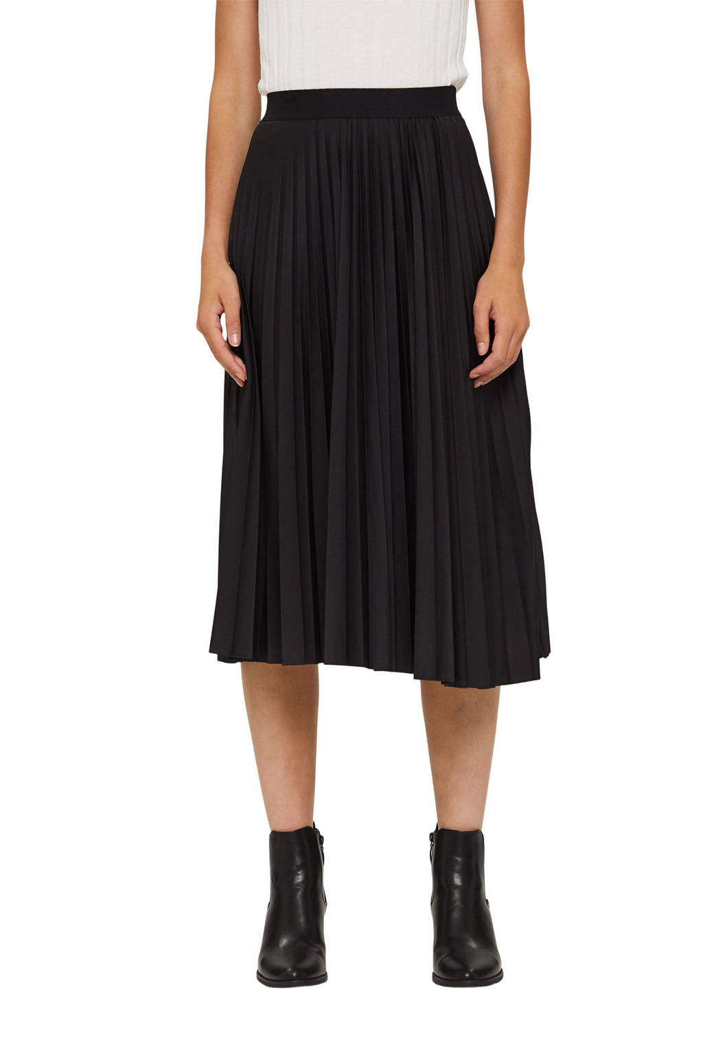 Zwarte dames ESPRIT Women Casual rok gemaakt van polyester en met elastische tailleband