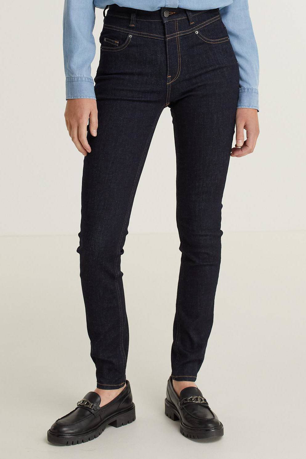 women's blue slim jeans