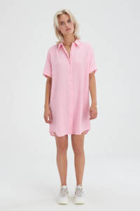 Shoeby Eksept blousejurk Cotton Blouse met textuur roze, Roze