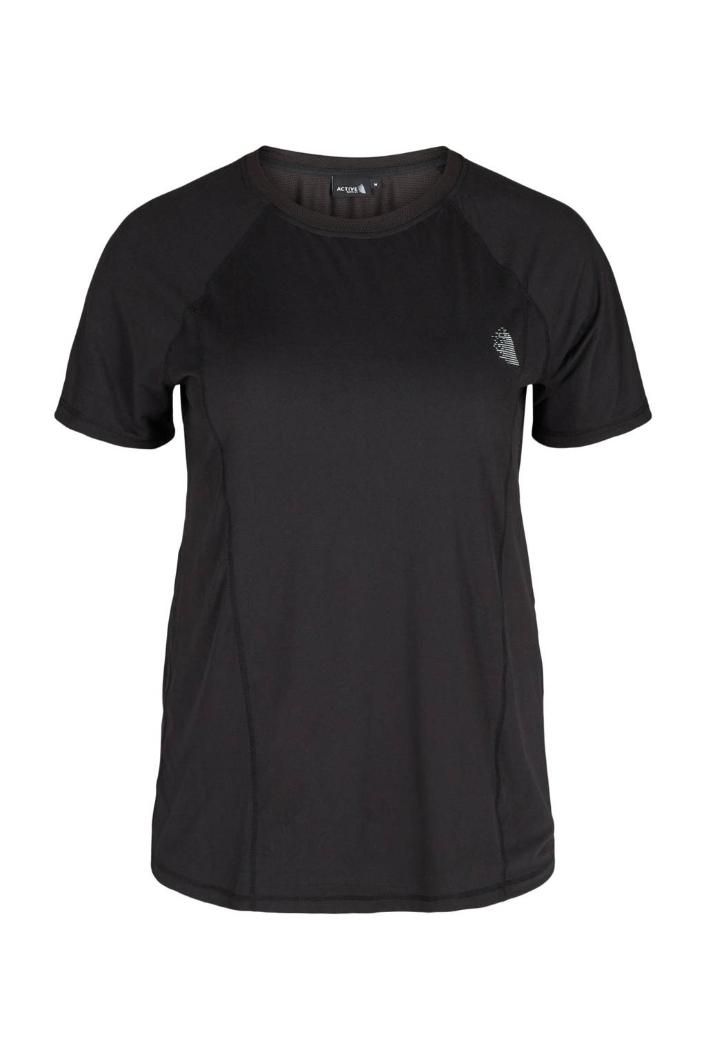 ACTIVE By Zizzi Plus Size sport T-shirt zwart, Zwart