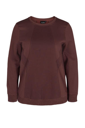 Plus size sportsweater Aelana bruin