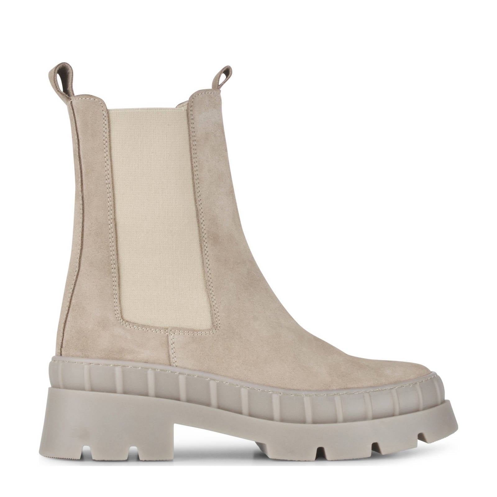 PS Poelman Nora leren chelsea boots beige | wehkamp