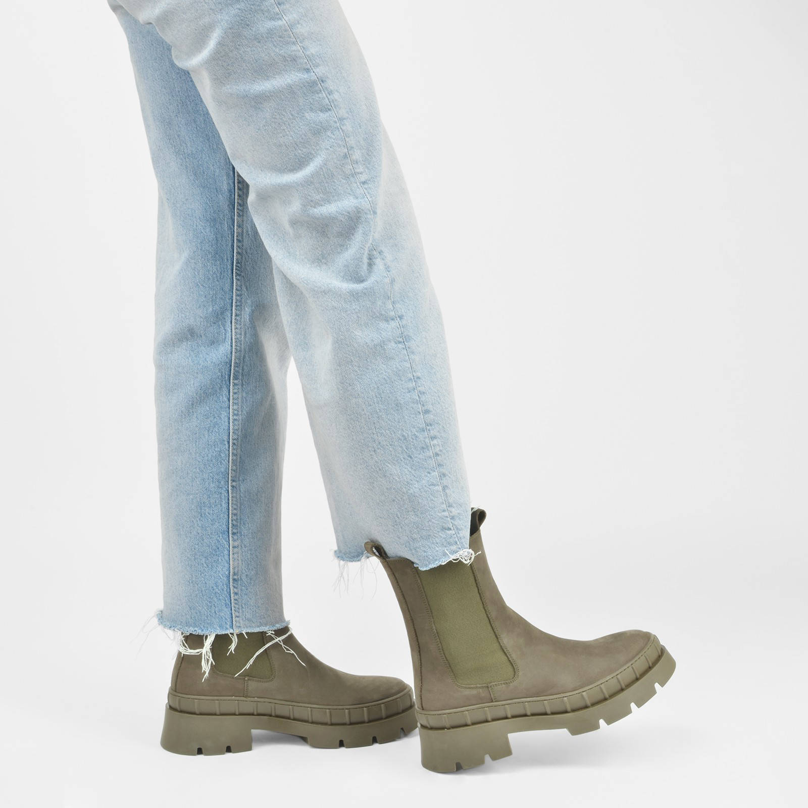 PS Poelman Nora leren chelsea boots groen | wehkamp