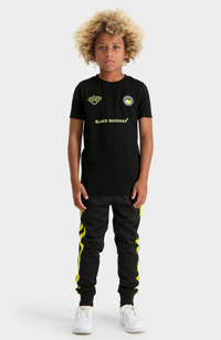 Zwarte jongens en meisjes BLACK BANANAS unisex T-shirt Monkey Tron van polyester met logo dessin, korte mouwen en capuchon