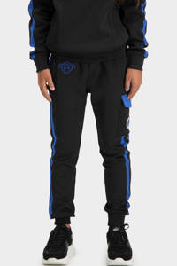 BLACK BANANAS unisex regular fit broek met logo zwart/blauw, Zwart/blauw