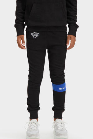 unisex regular fit broek met logo zwart/blauw