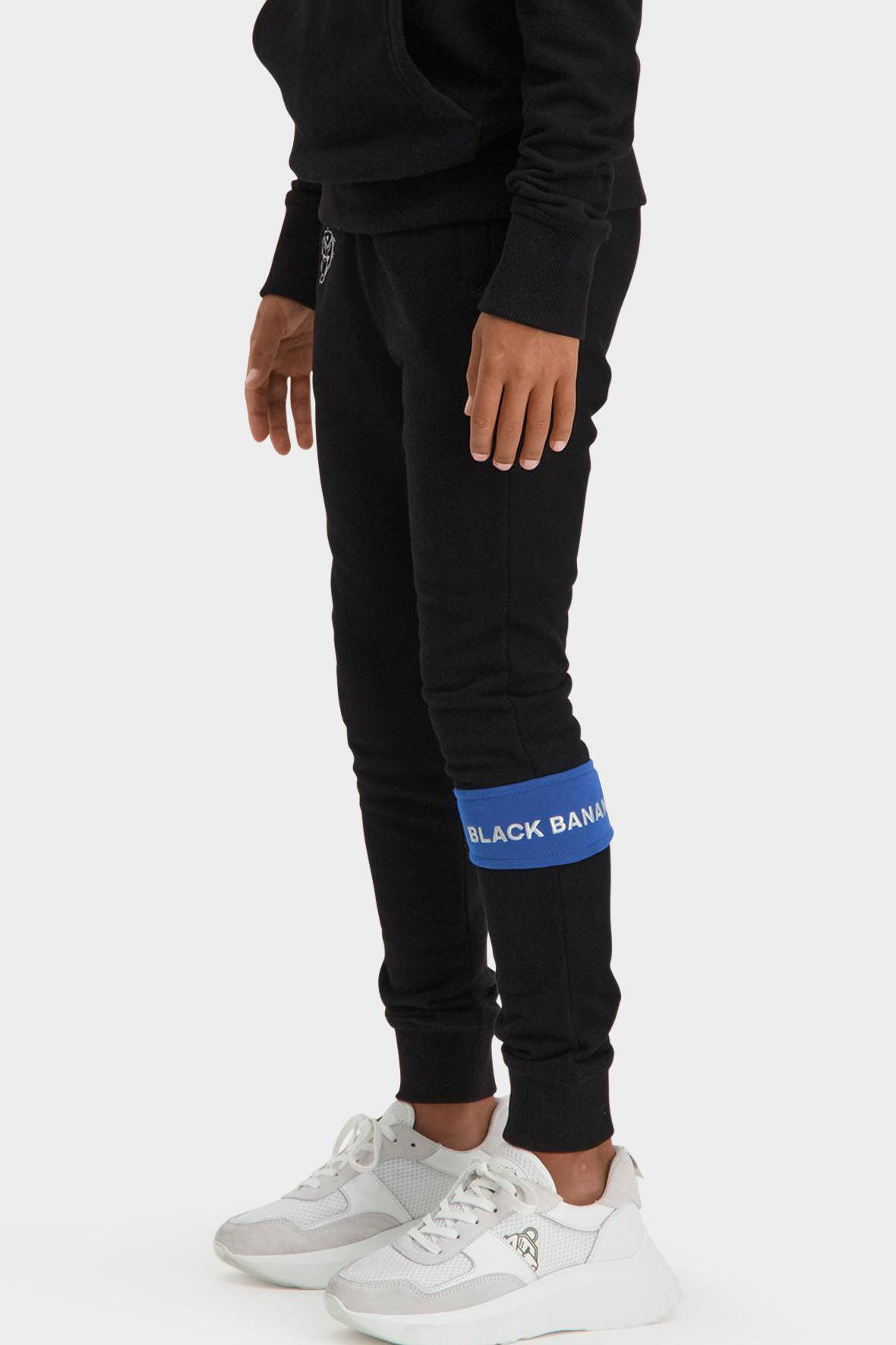 BLACK BANANAS unisex regular fit broek met logo zwart/blauw | wehkamp
