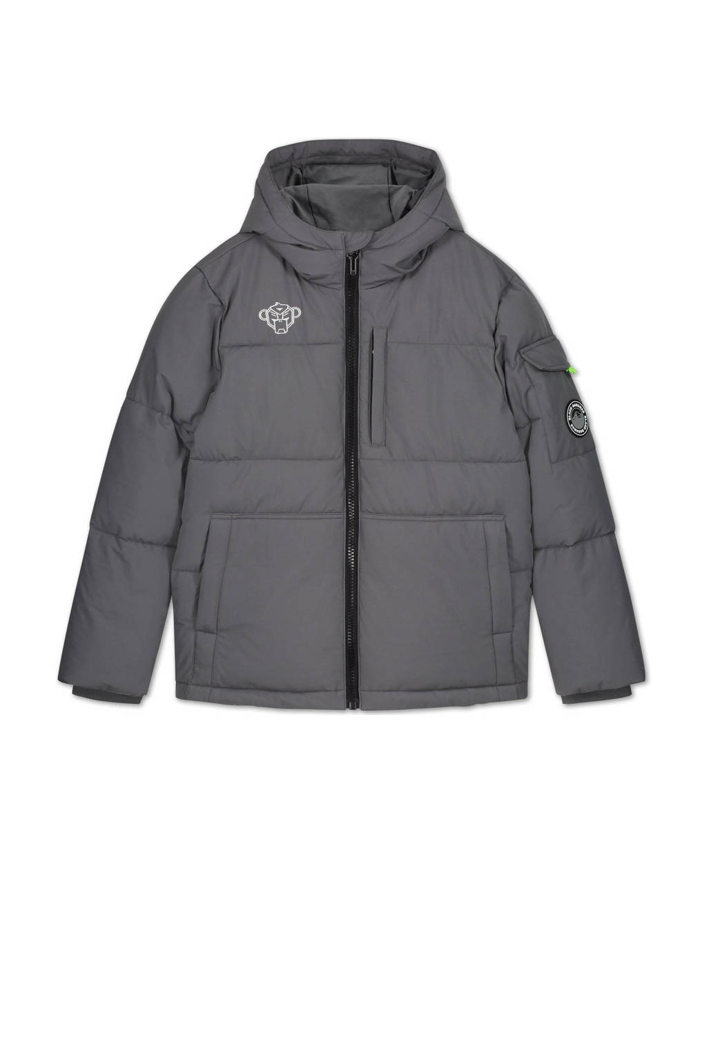 BLACK BANANAS gewatteerde unisex winterjas grijs, Grijs