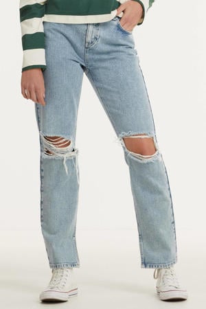 high waist straight fit jeans NMJOEY blauw
