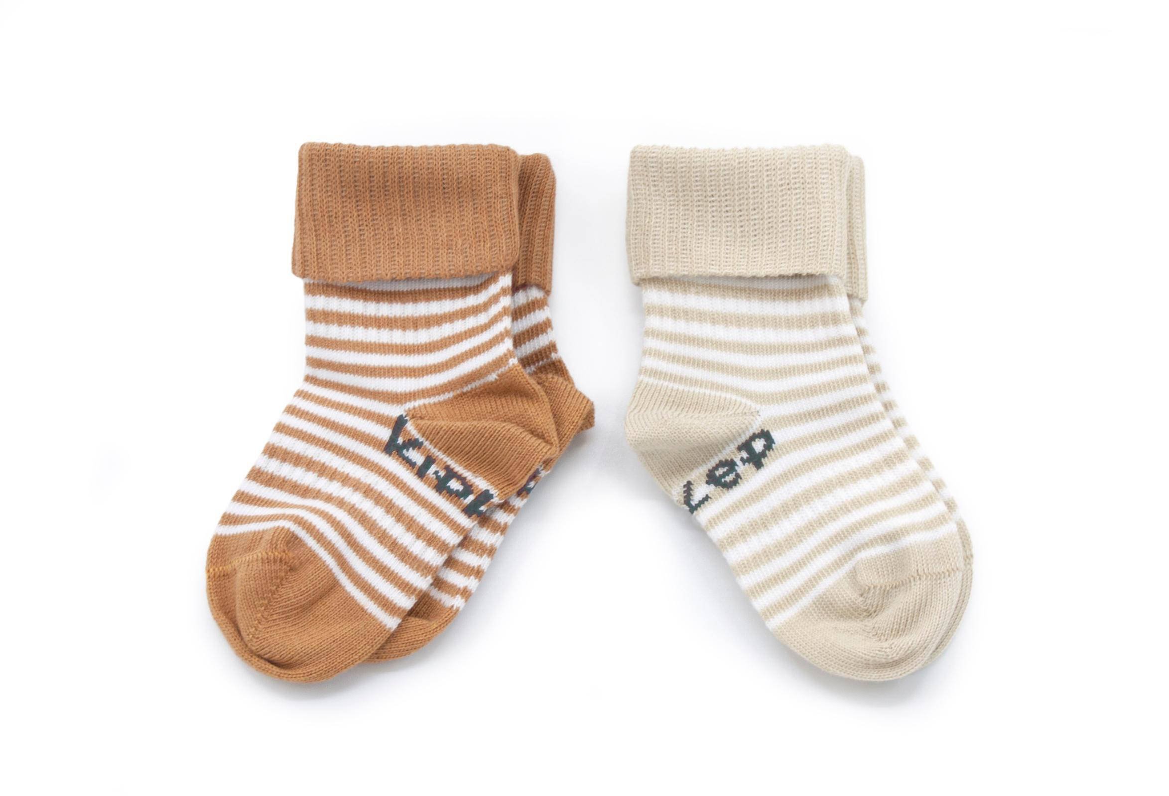 KIPKEP Stay On Socks 2 Pack Party Camel en Sand Organic online kopen