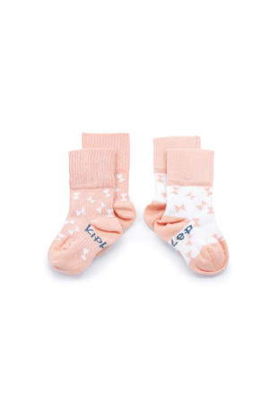 Blijf-Sokjes 0-6 mnd - party pink (set van 2)