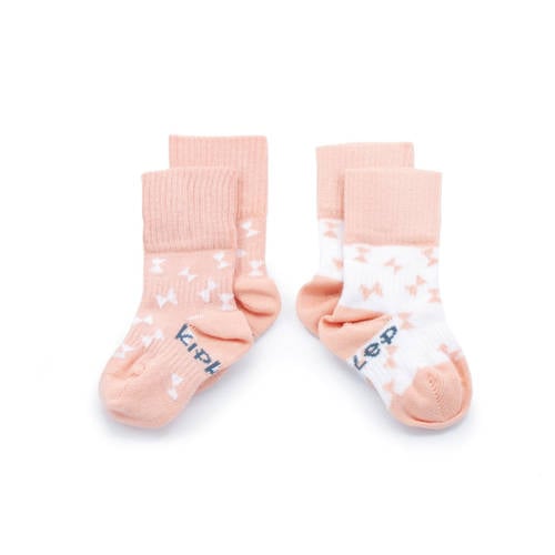 KipKep Blijf-Sokjes 0-6 mnd - set van 2 party pink afbeelding