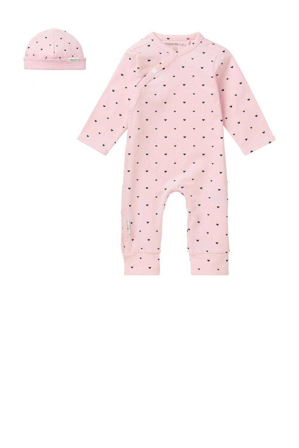 Noppies newborn baby boxpak + muts lichtroze, Lichtroze