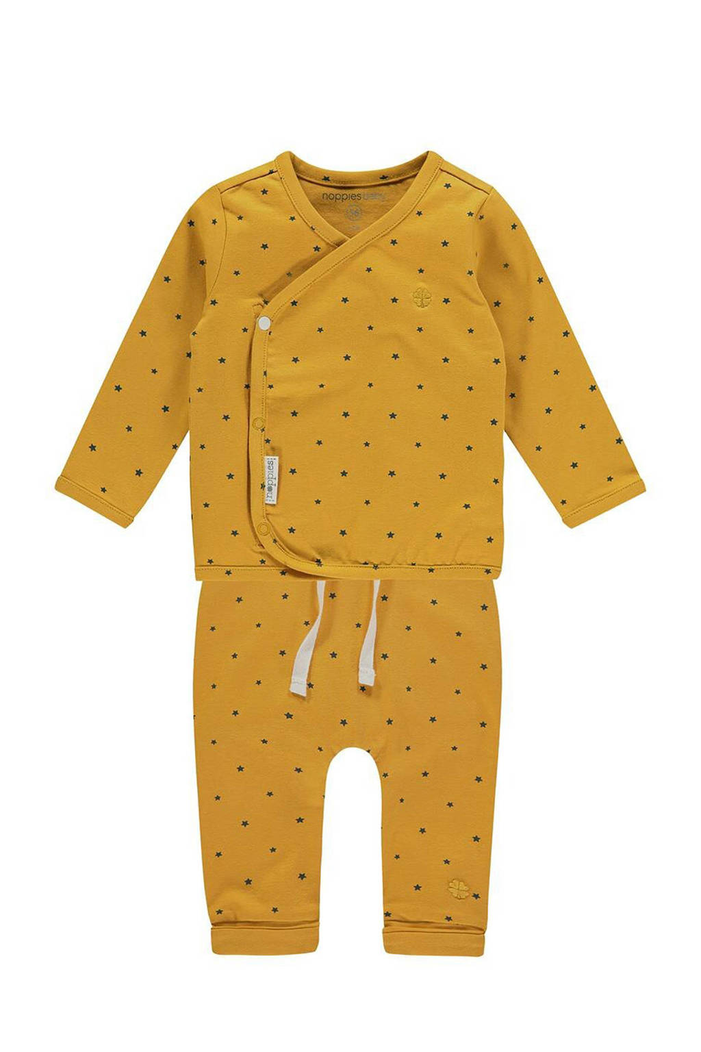 Noppies longsleeve + broek okergeel sterrenprint