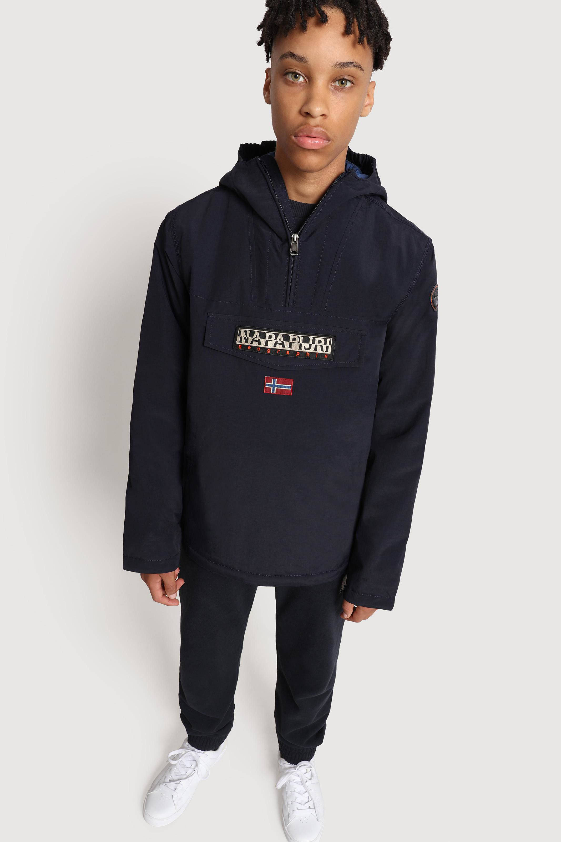 Napapijri anorak winterjas Rainforest met logo donkerblauw | wehkamp