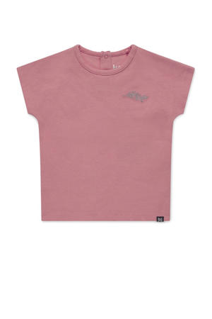 T-shirt Noemi met tekst roze